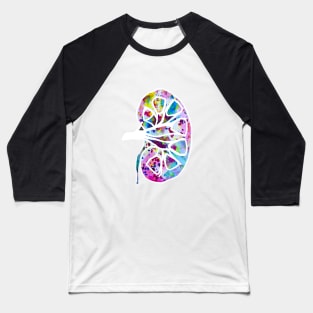 Watercolor Funfetti Kidney (Dark Pattern) Baseball T-Shirt